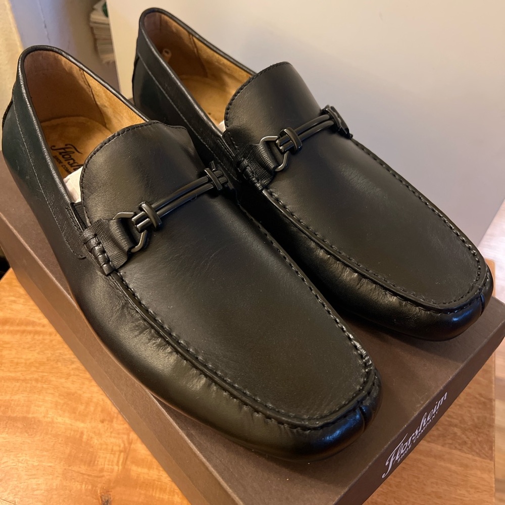 Florsheim Talladega Bit Driver Loafers Black Leather Men’s Size 12M | New in Box